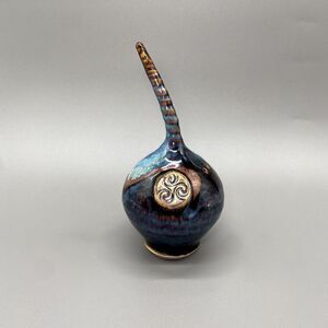Colm de Ris Pottery Blue Glazed Handmade Celtic Irish Single Salt/Pepper Shaker